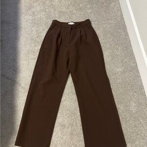 Abercrombie and Fitch Sloan tailored wide leg pant (brown) Curve Love